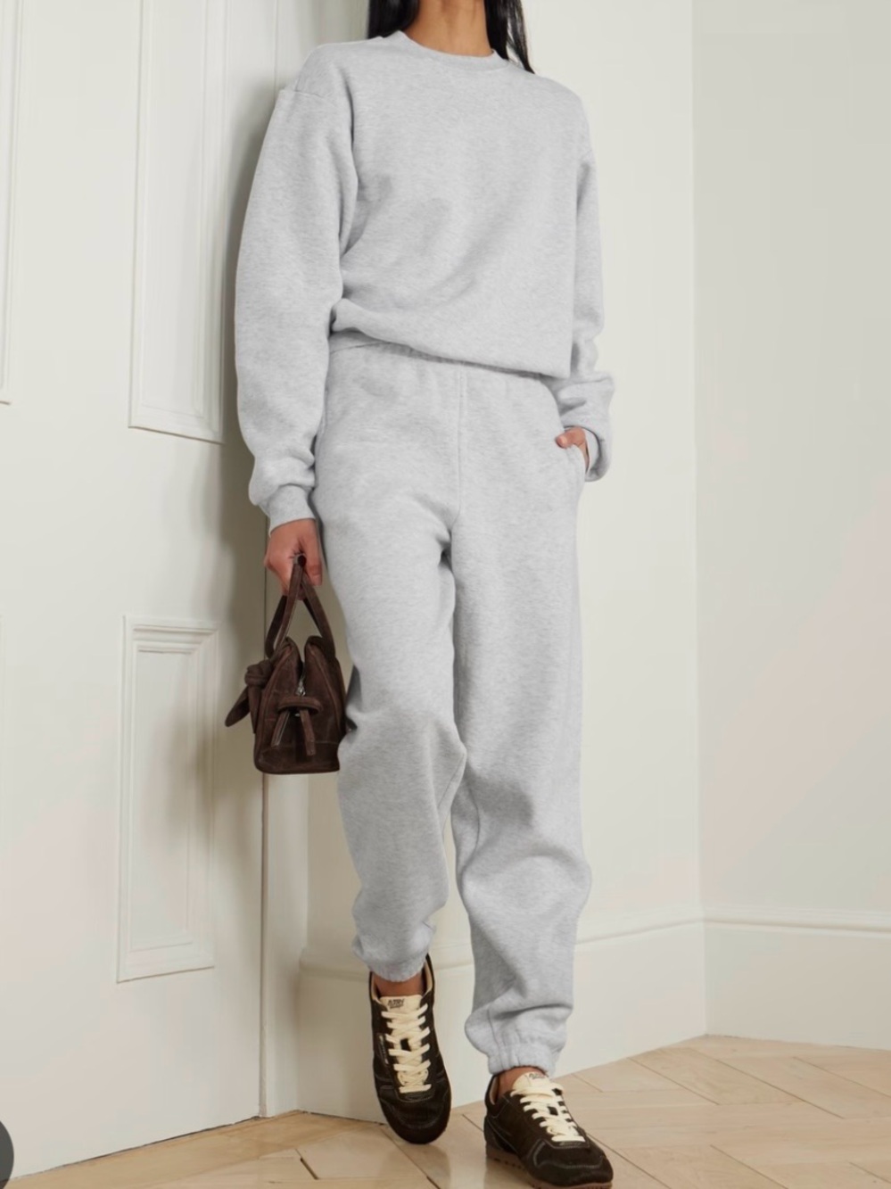 SKIMS Classic Joggers Sweatpants Heather Grey Drawstring size Large